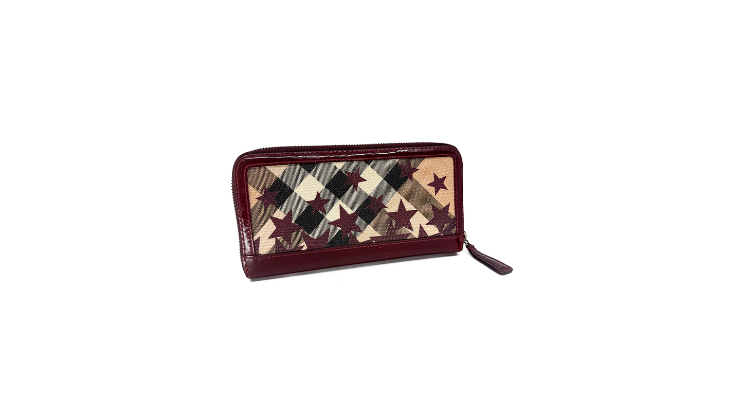 Burberry Supernova Check Stars Large Wallet
