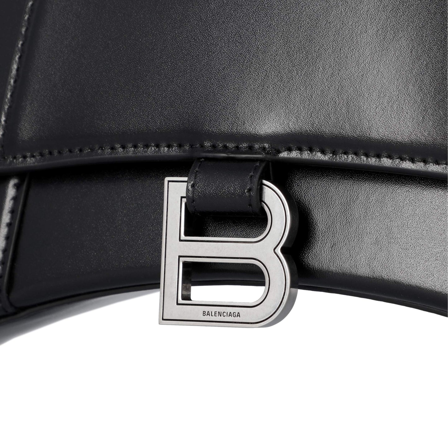 Balenciaga Black Calfskin Leather Hourglass Small Shoulder Bag