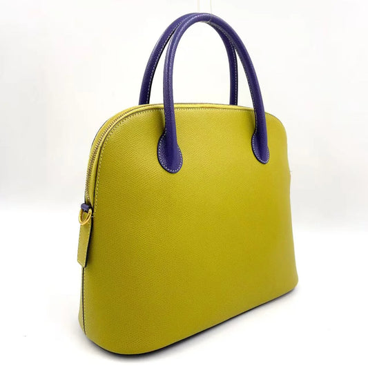 Celine Handbag Yellow - Green Purple Leather Gold.