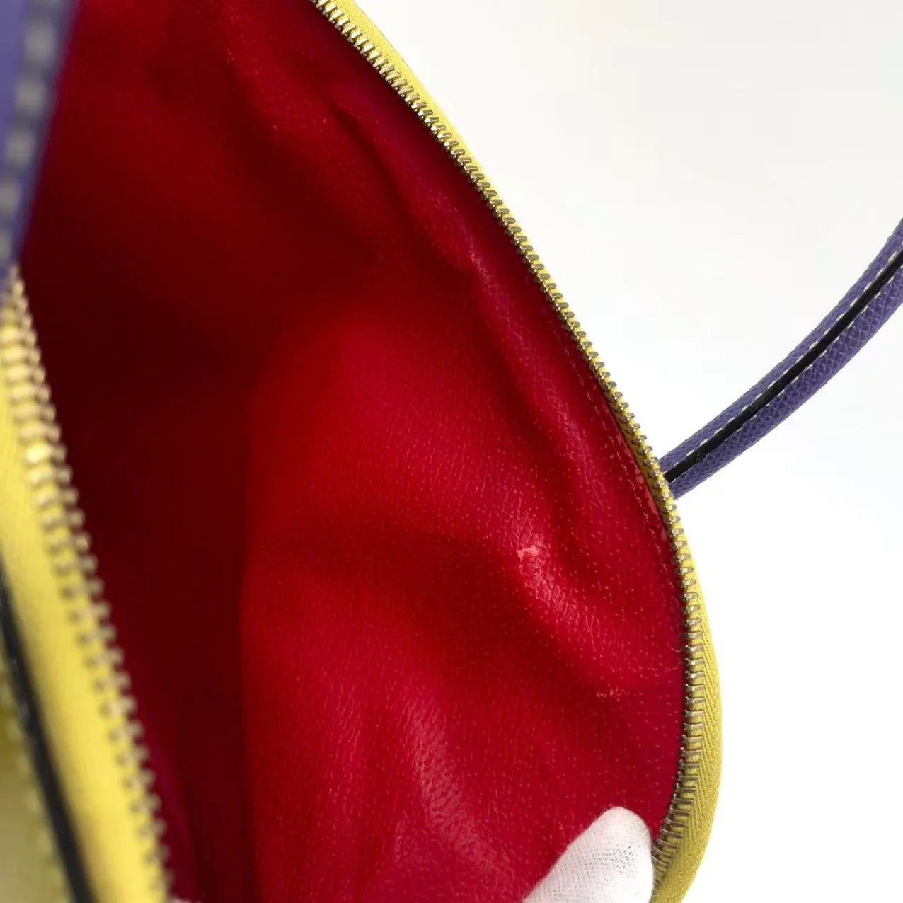 Celine Handbag Yellow - Green Purple Leather Gold.