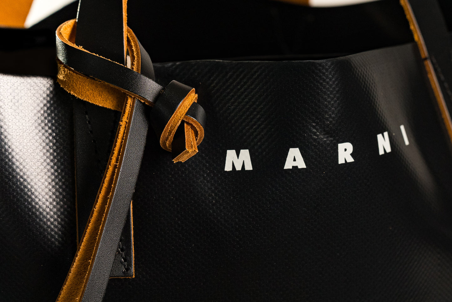 MARNI Tribeca - Black Green PVC Leather Tote Bag