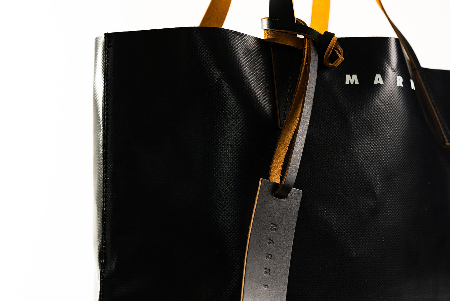 MARNI Tribeca - Black Green PVC Leather Tote Bag