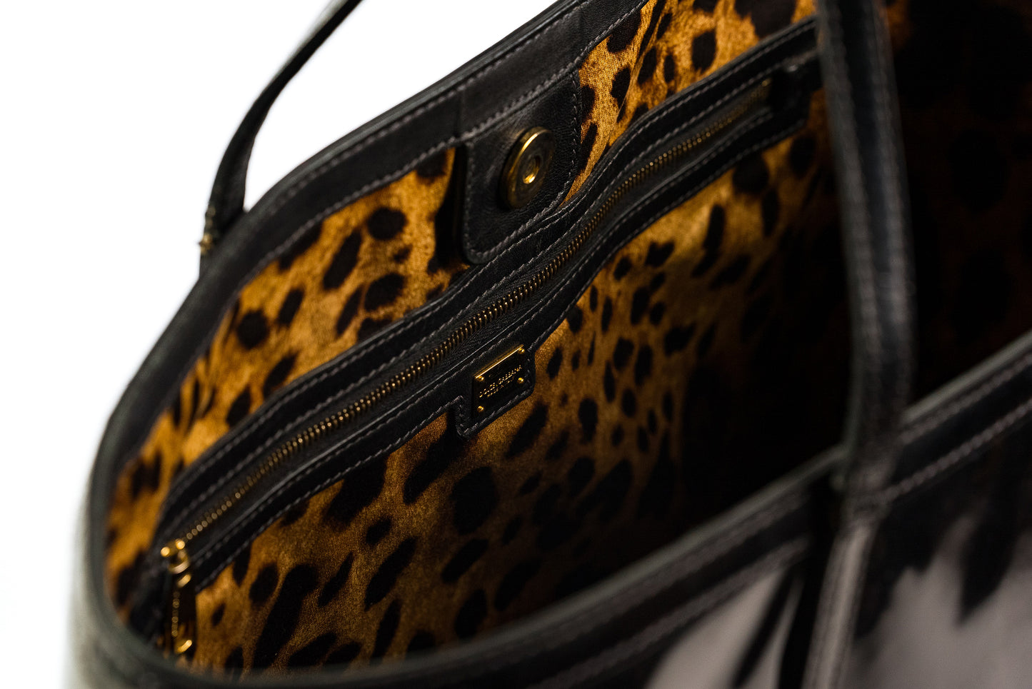 Dolce & Gabbana Black Patent Leather Miss Escape Tote