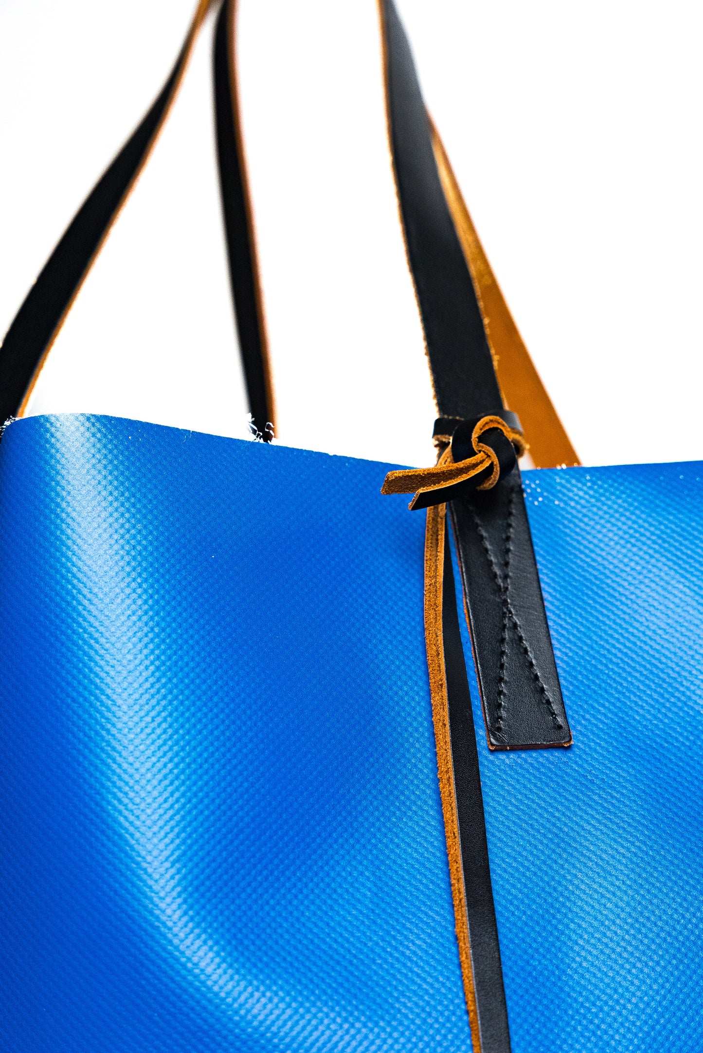 Marni Blue Cream Coated Nylon Tribeca Tote