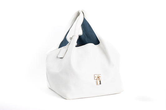 LOEWE WHITE LEATHER CALLE HOBO