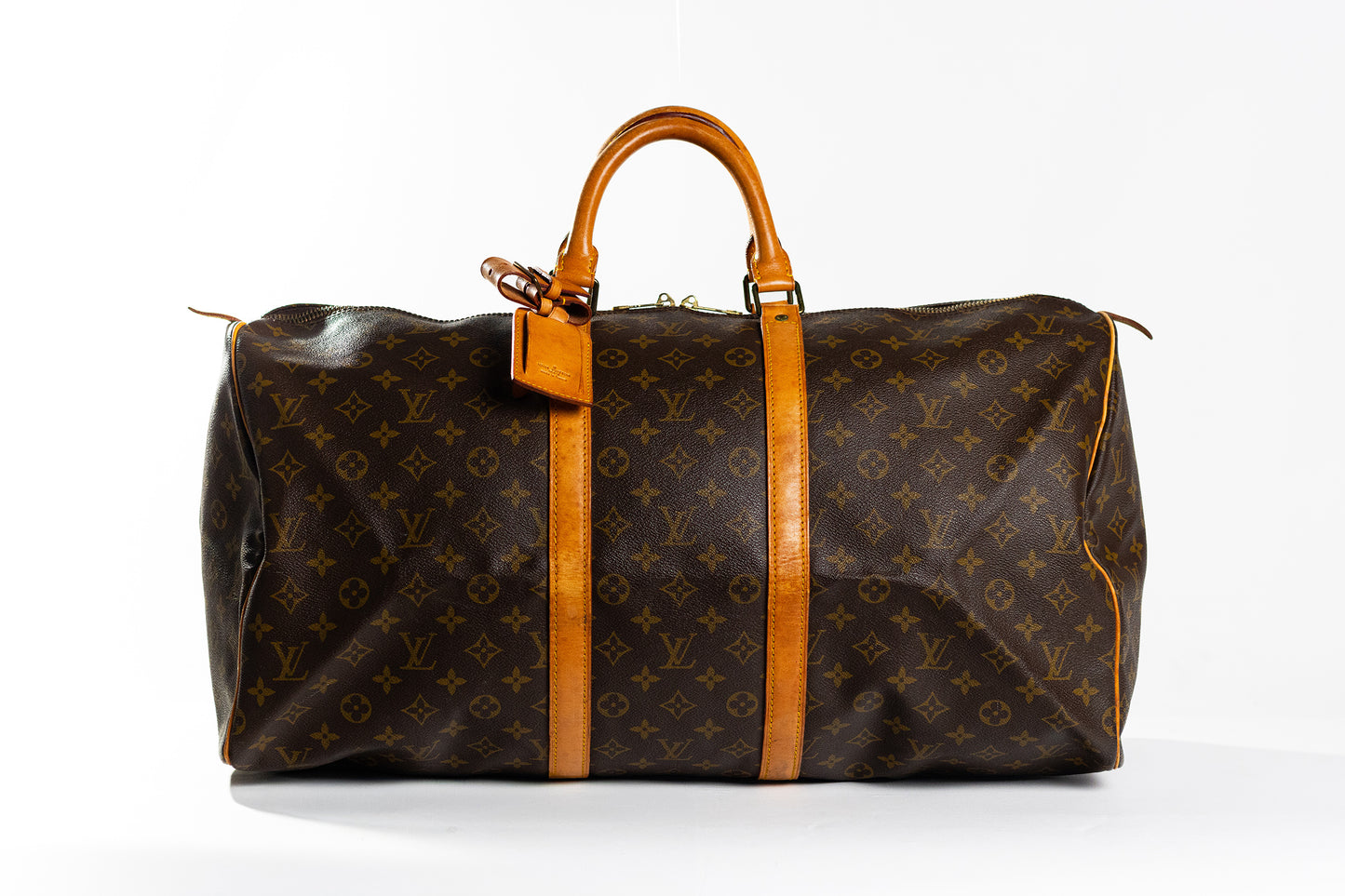 LOUIS VUITTON Keepall 55 Travel Hand Bag Monogram Leather Brown