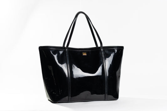 Dolce & Gabbana Black Patent Leather Miss Escape Tote