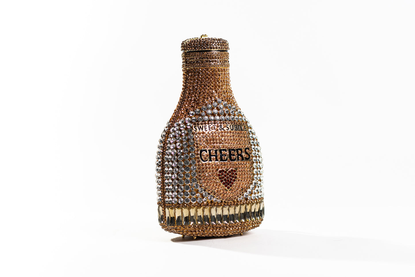 Judith Leiber Couture "Cheers" Champagne Bottle Crystal Clutch Bag