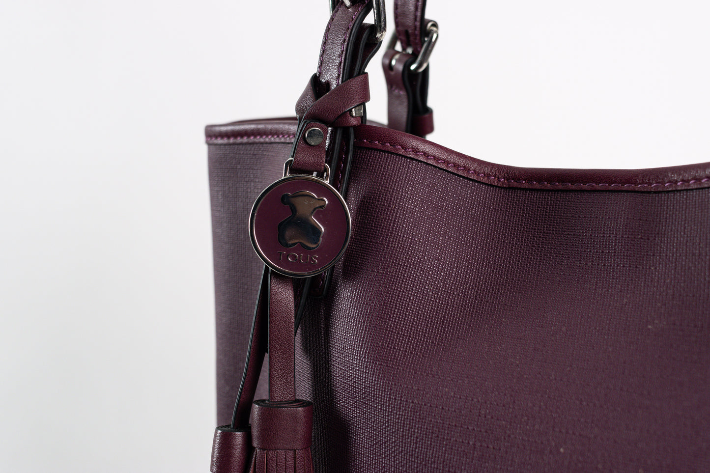 TOUS burgundy colored canvas George Shopping