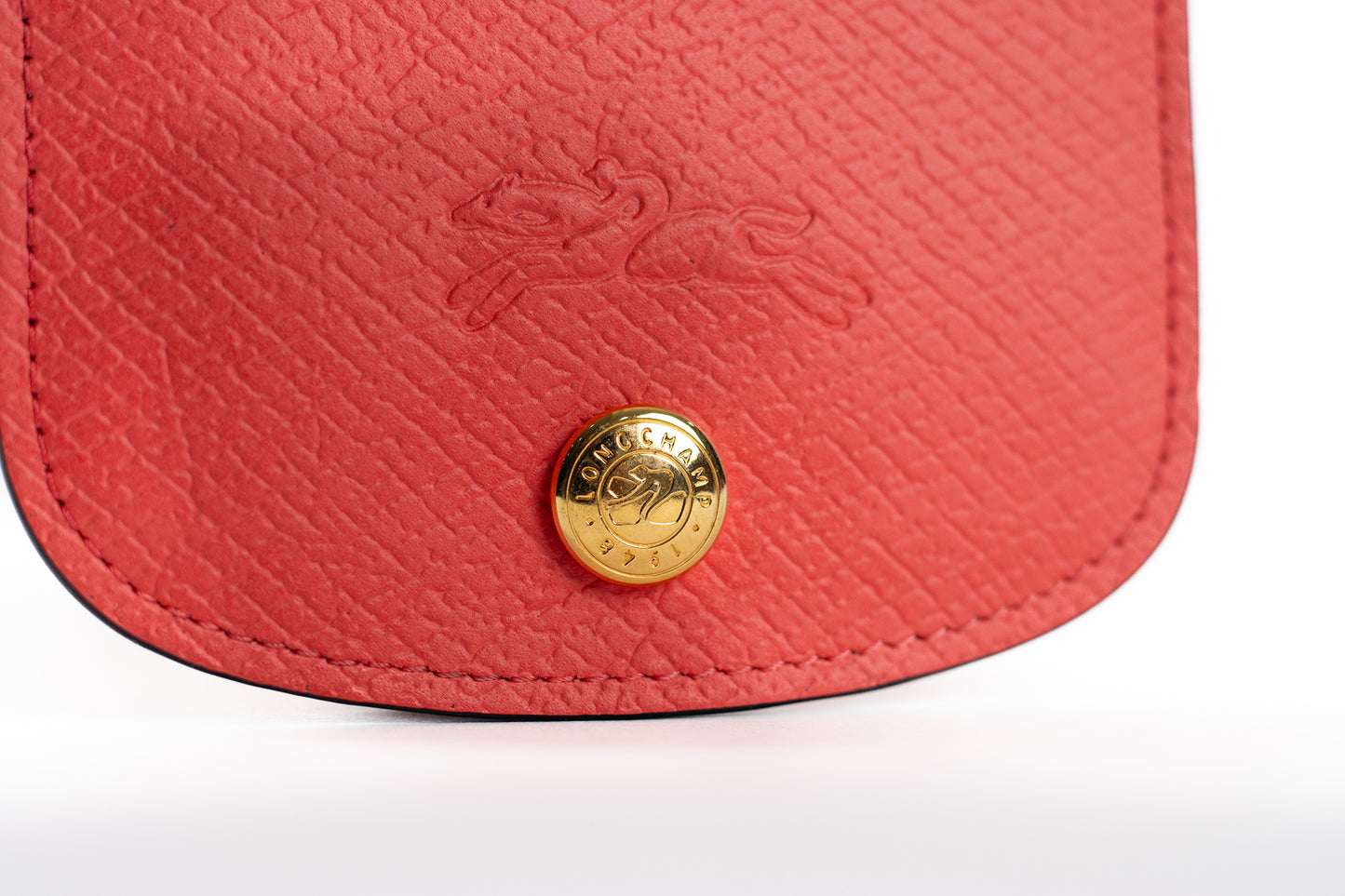 Longchamp Logo - Embossed Leather Cardholder