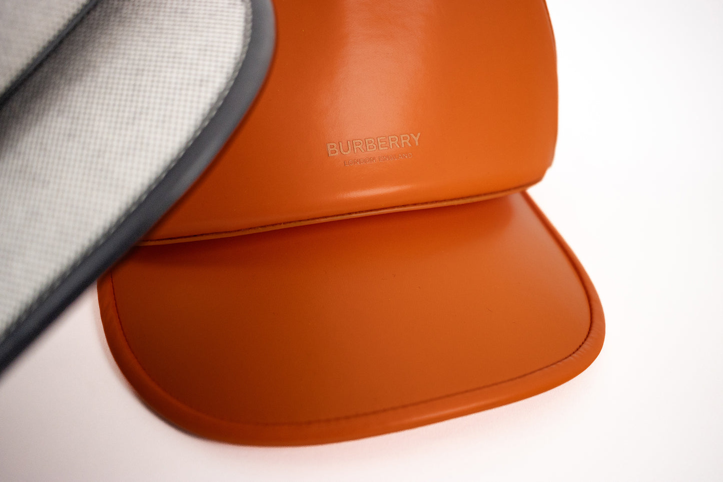 Burberry Ladies Bright Orange Zipped-Pouch Visor Hat
