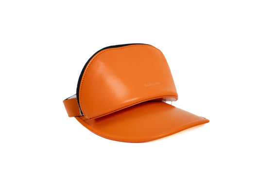Burberry Ladies Bright Orange Zipped-Pouch Visor Hat