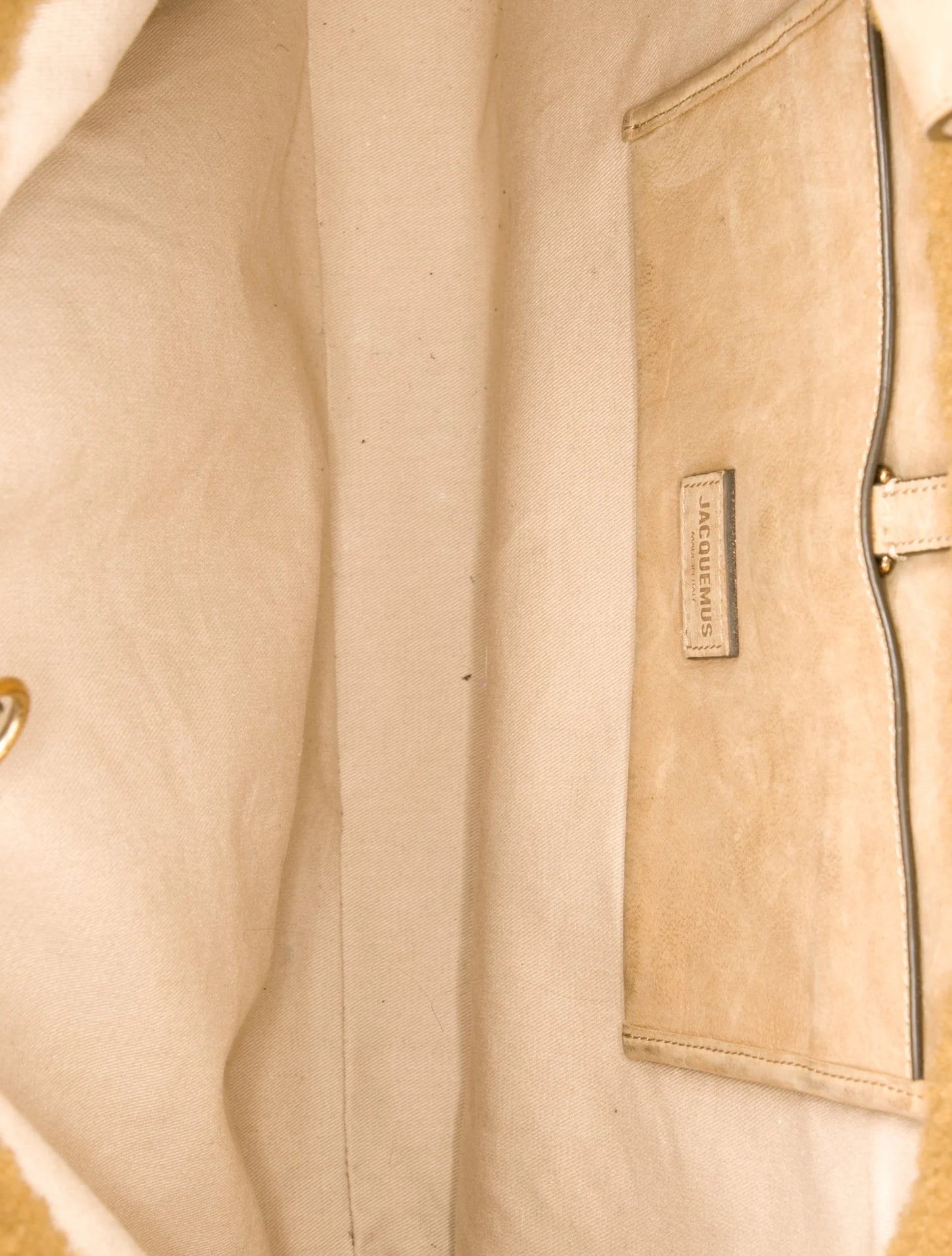 Jacquemus “Le Cabas Neve” Shearling Tote