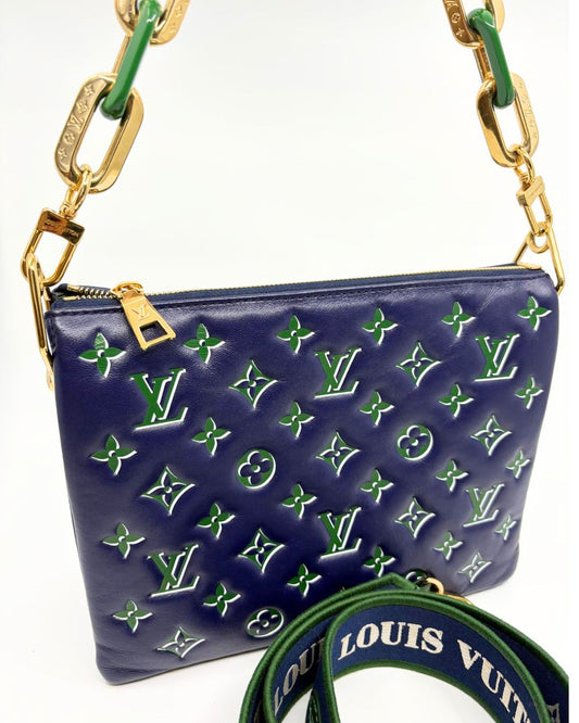 Louis Vuitton Lambskin Embossed Monogram Coussin PM (2023)