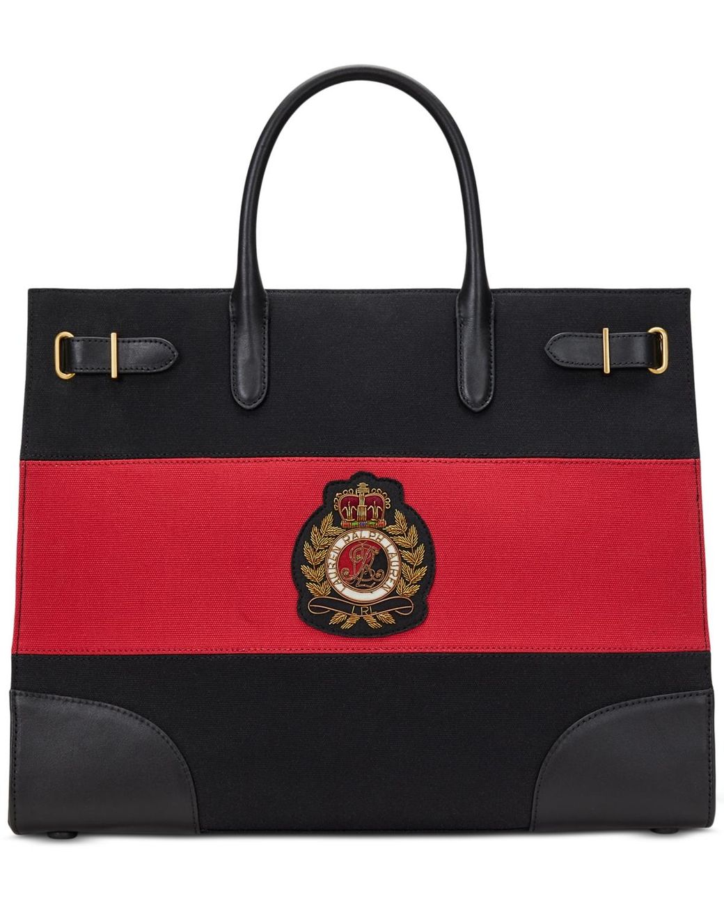Ralph Lauren Two-Tone Canvas Large Devyn Tote Bag