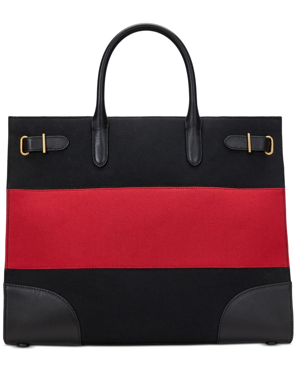 Ralph Lauren Two-Tone Canvas Large Devyn Tote Bag