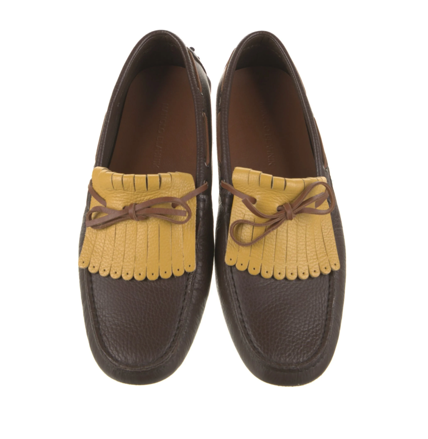 Manolo Blahnik Leather Colorblock Drivers