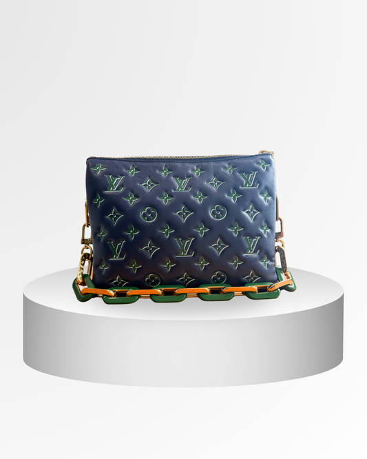 Louis Vuitton Lambskin Embossed Monogram Coussin PM (2023)
