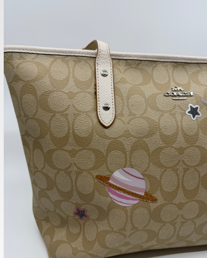 Coach Nasa Logo Space Patch City Zip tote Bag