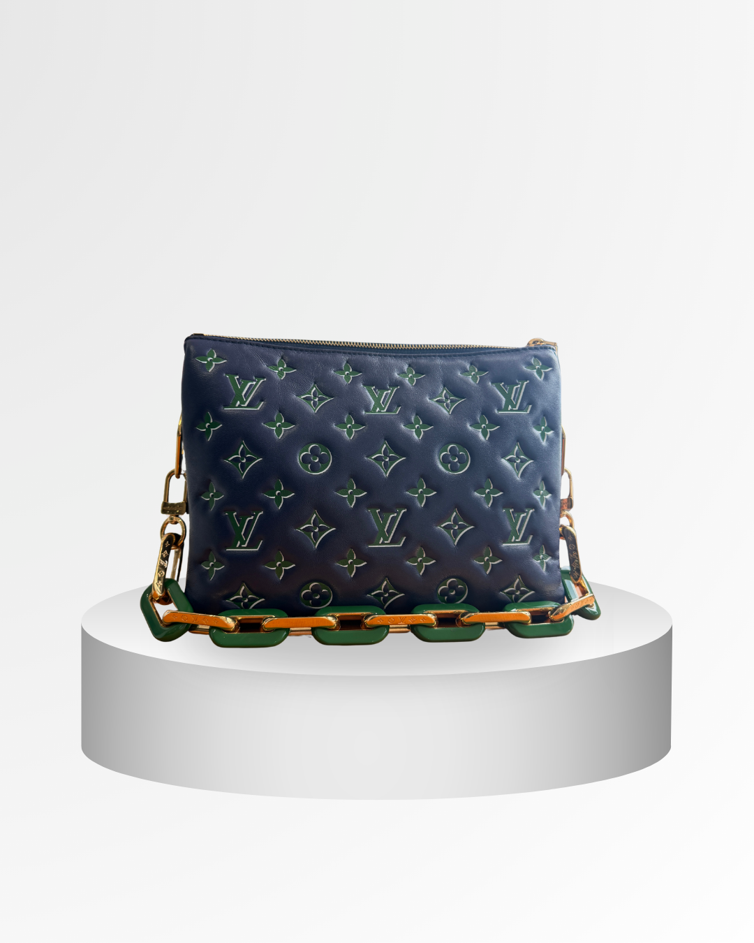 Louis Vuitton Lambskin Embossed Monogram Coussin PM (2023)