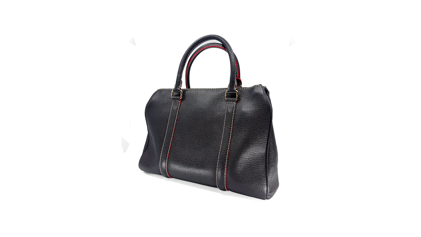 Carolina Herrera Dark Blue / Red Leather Bag