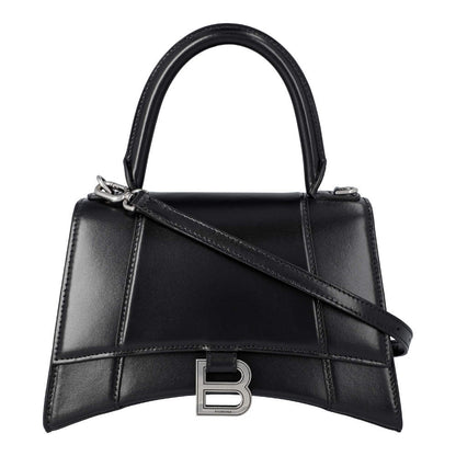 Balenciaga Black Calfskin Leather Hourglass Small Shoulder Bag