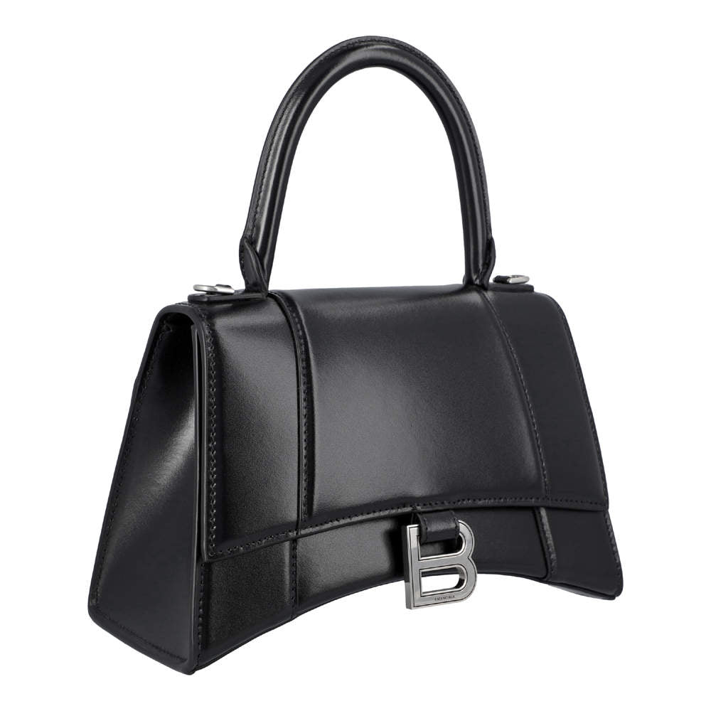 Balenciaga Black Calfskin Leather Hourglass Small Shoulder Bag