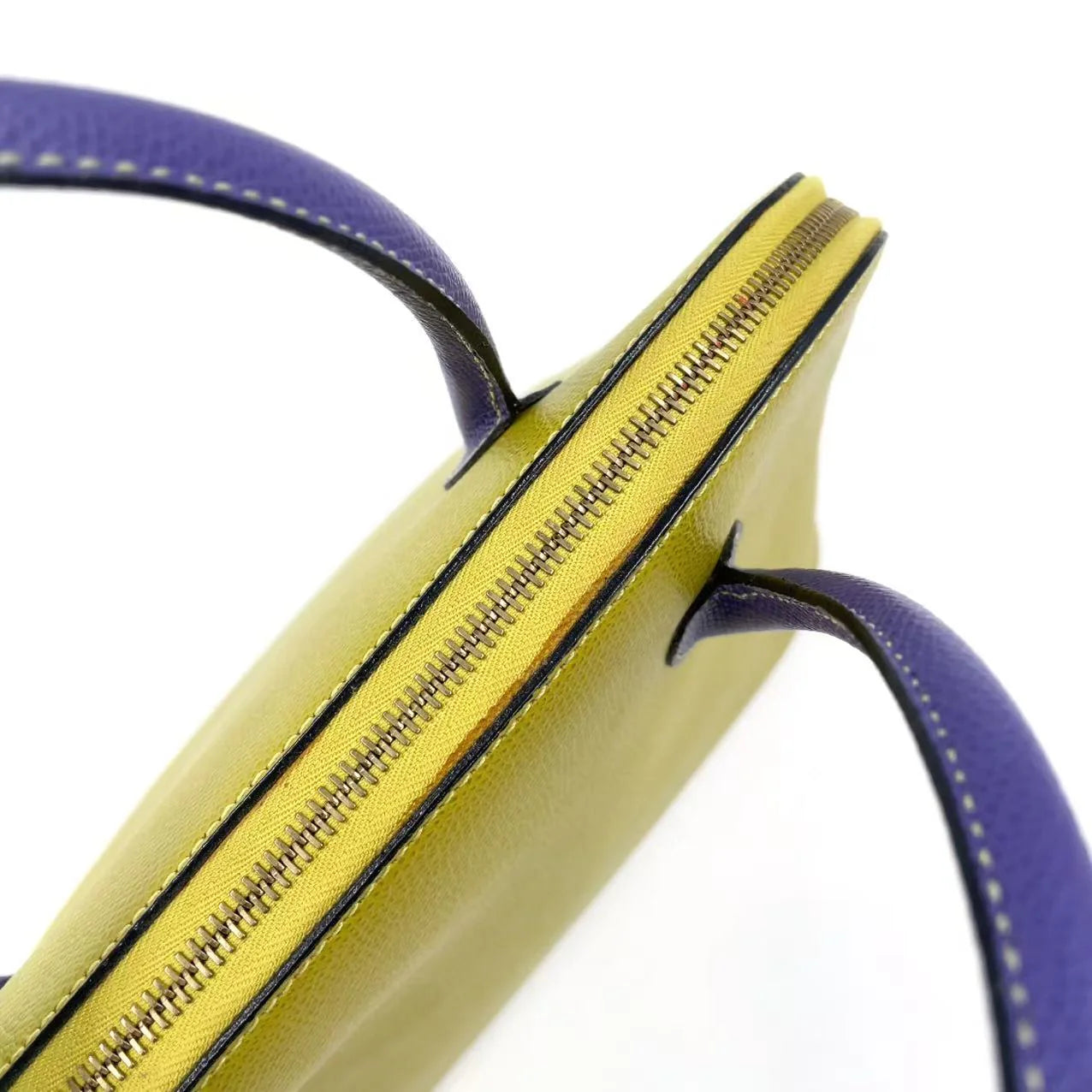 Celine Handbag Yellow - Green Purple Leather Gold.