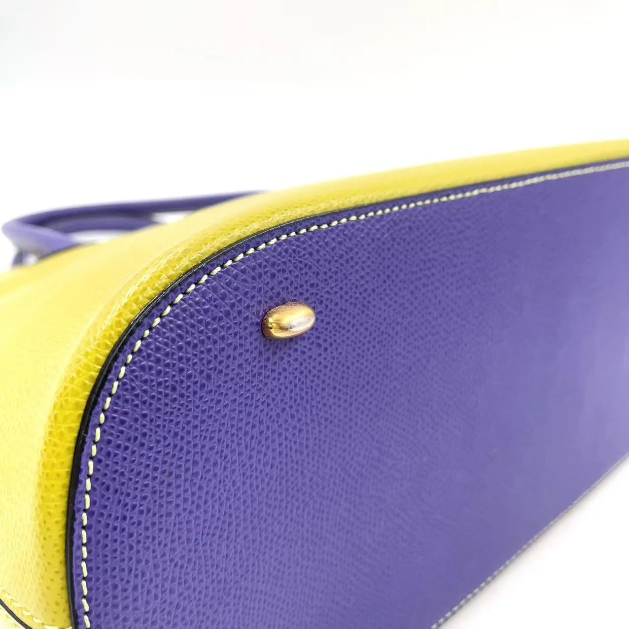 Celine Handbag Yellow - Green Purple Leather Gold.