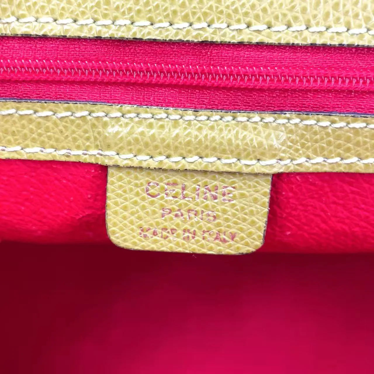 Celine Handbag Yellow - Green Purple Leather Gold.