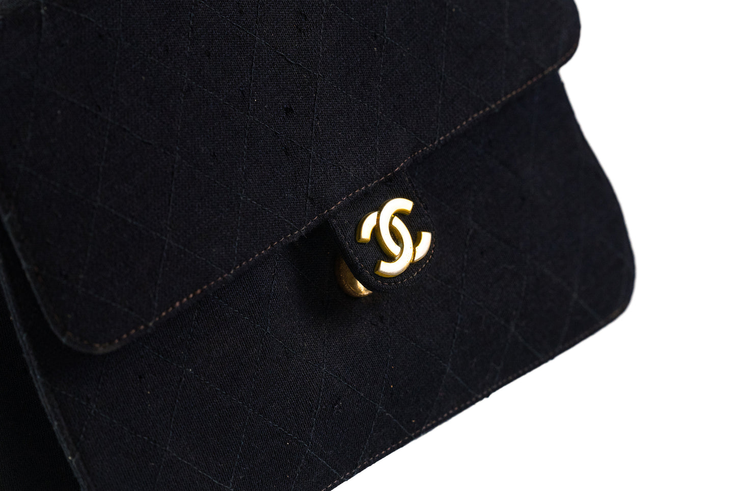 CHANEL CC Logo Matelasse 25 Chain Shoulder Bag Canvas Leather Navy Blue France GHW  