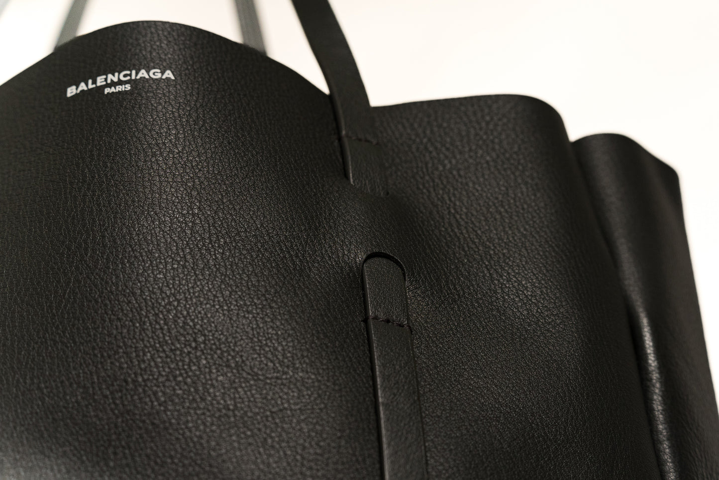 BALENCIAGA Logo Tote Bag Shoulder Bag Leather