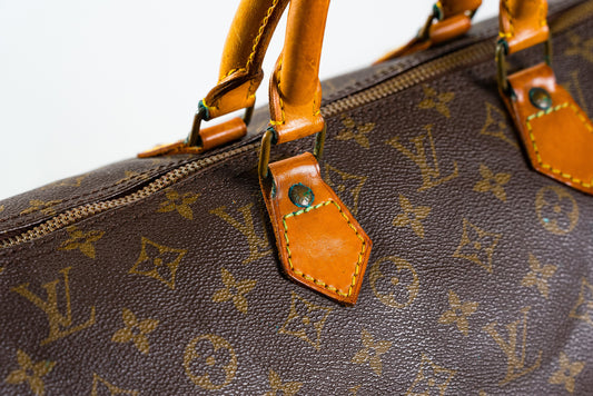 LOUIS VUITTON Keepall 55 Travel Hand Bag Monogram Leather Brown
