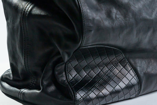 Bottega Venetta Nappa Intrecciato-Trimmed Tote