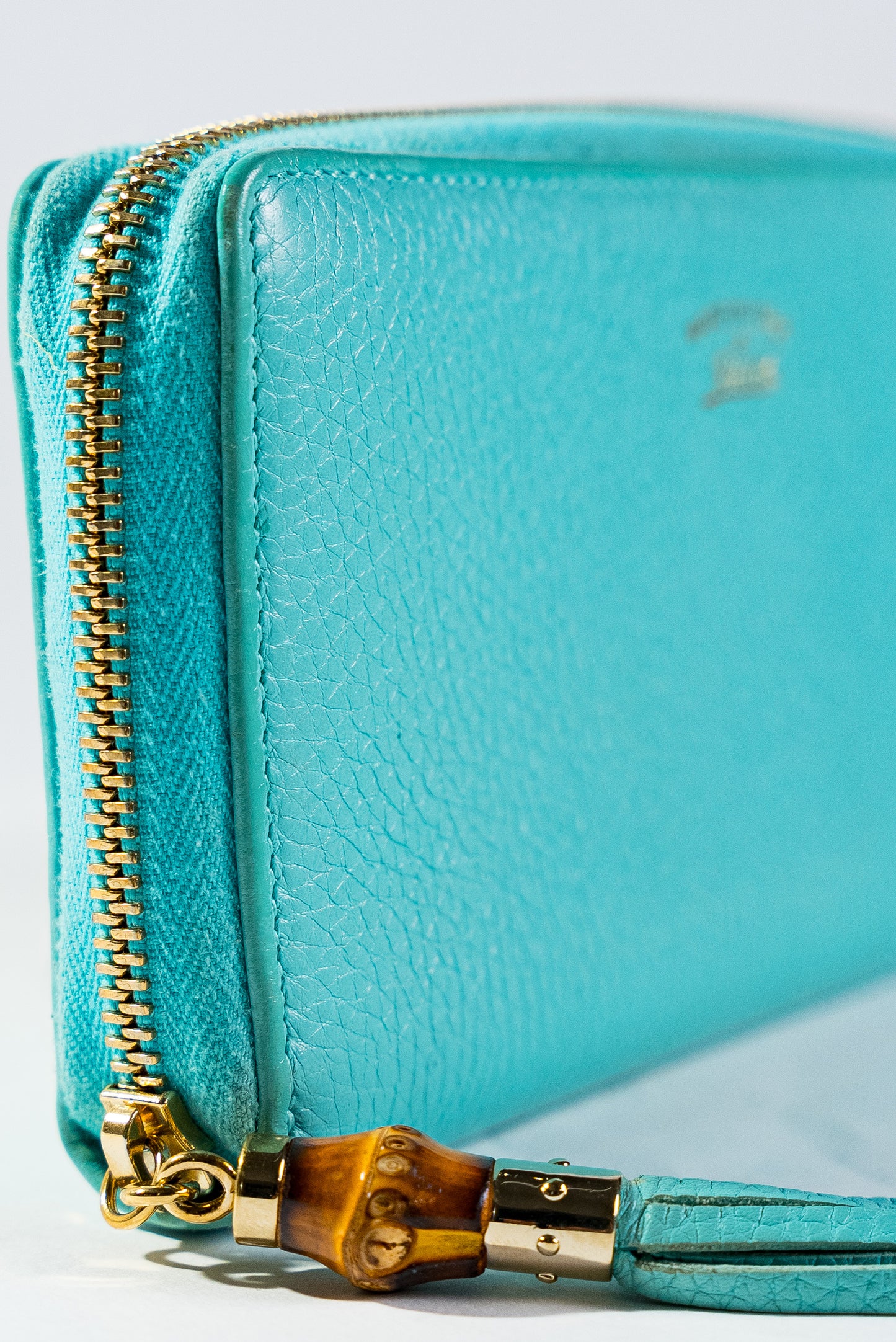 GUCCI Bamboo Accent Leather Continental Wallet