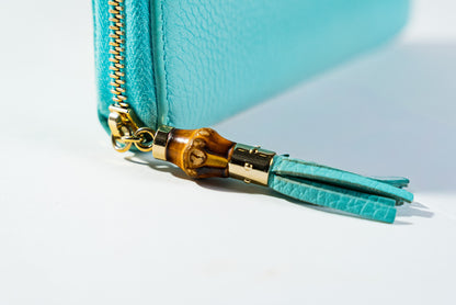 GUCCI Bamboo Accent Leather Continental Wallet