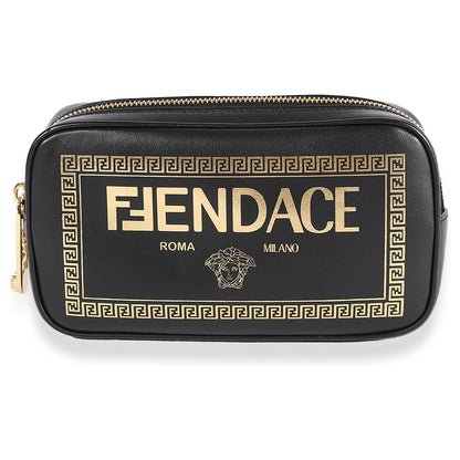 Fendi x Versace Fendace Black Logo Print Camera Case