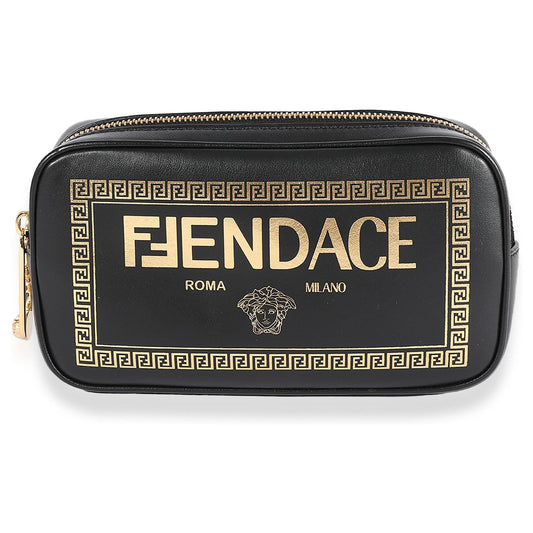 Fendi x Versace Fendace Black Logo Print Camera Case
