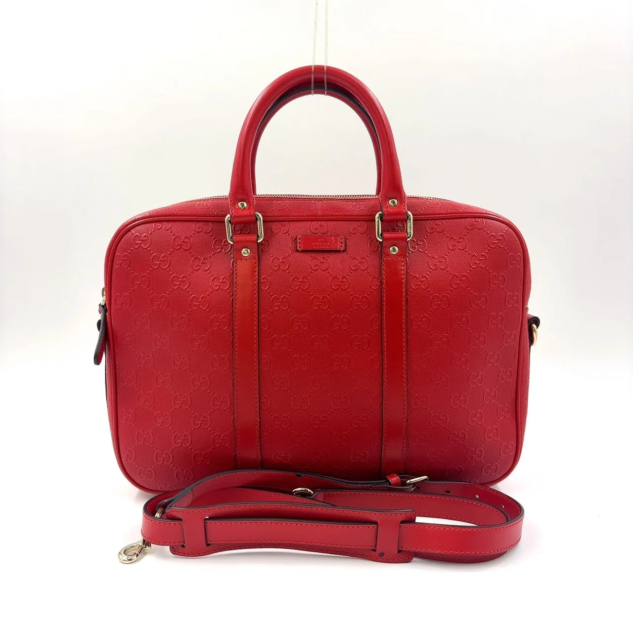 Gucci Diamante Business Bag Red Leather