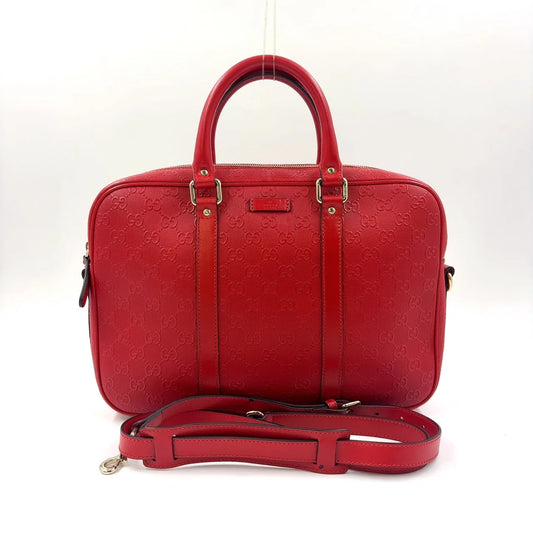 Gucci Diamante Business Bag Red Leather