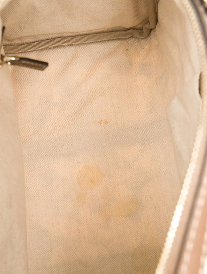 Gucci White Infinity Flora Canvas Medium Boston Bag