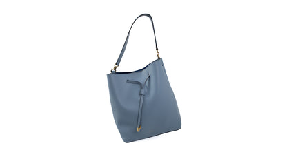 LAUREN Leather Debby Drawstring Bag