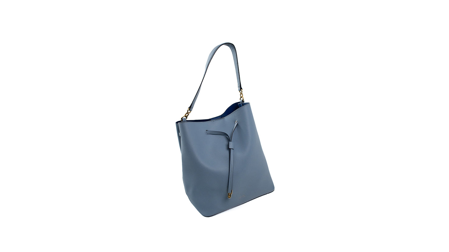 LAUREN Leather Debby Drawstring Bag