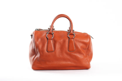 SALVATORE FERRAGAMO ISABEL BOSTON BAG LEATHER MEDIUM ORANGE