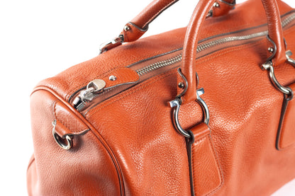 SALVATORE FERRAGAMO ISABEL BOSTON BAG LEATHER MEDIUM ORANGE