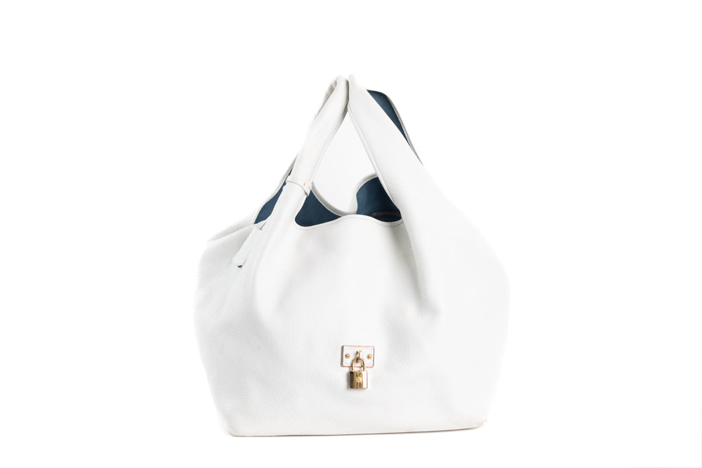 LOEWE WHITE LEATHER CALLE HOBO