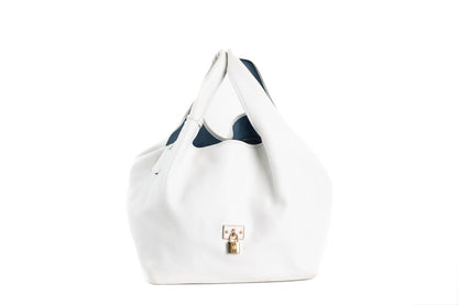 LOEWE WHITE LEATHER CALLE HOBO