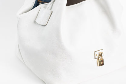 LOEWE WHITE LEATHER CALLE HOBO