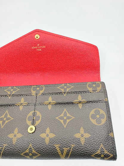Louis Vuitton Monogram Canvas Sarah Wallet – Red Interior
