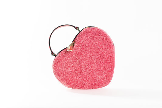 Love Shack Faux Fur Heart Purse